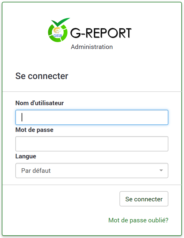 Tableau de bord des résultats